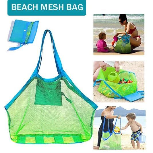 Multicolor Mesh Beach Bag - Sand-Away Kids Beach Toy Tote with Hanging Hole — view 1 of beach bags