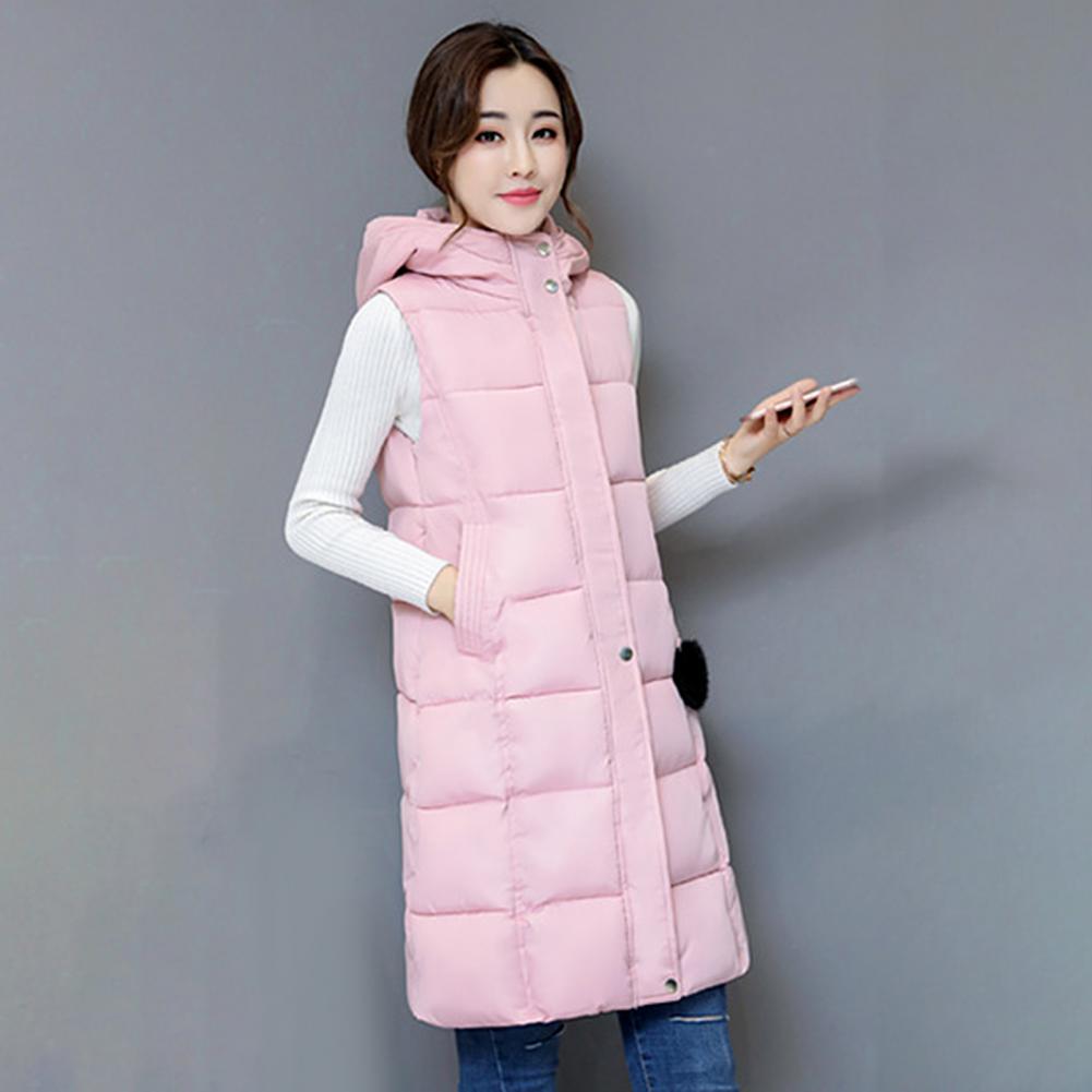 Women Vest Padded Cotton Down Autumn Winter Elegant Thick Warm Long Vest for Daily Wear