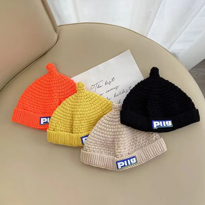 Knitted wool pullover hat for adults and children