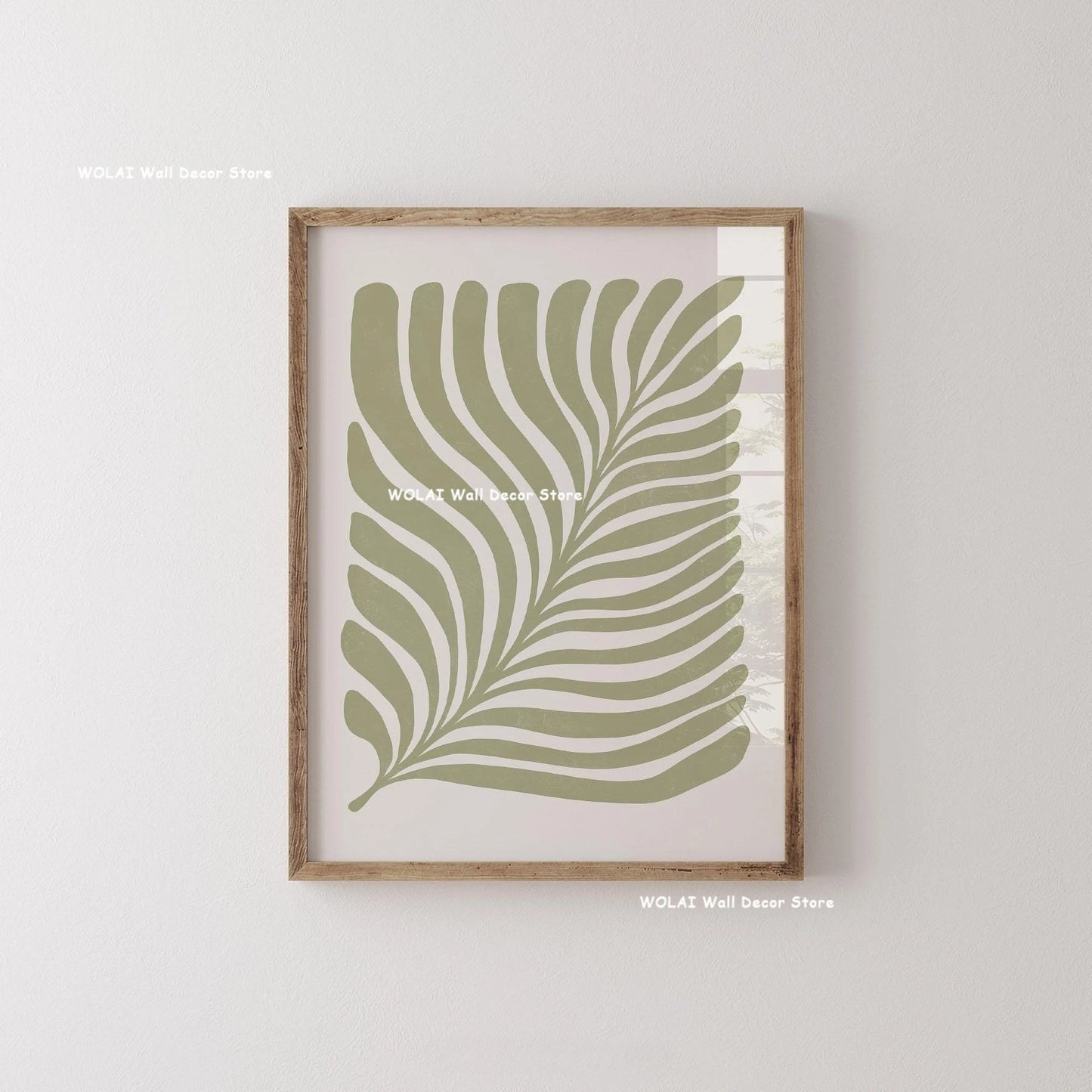 Abstract Moody Plant Canvas Poster — Mid-Century Beige & Black Floral Wall Art — view 11 of wall art & prints