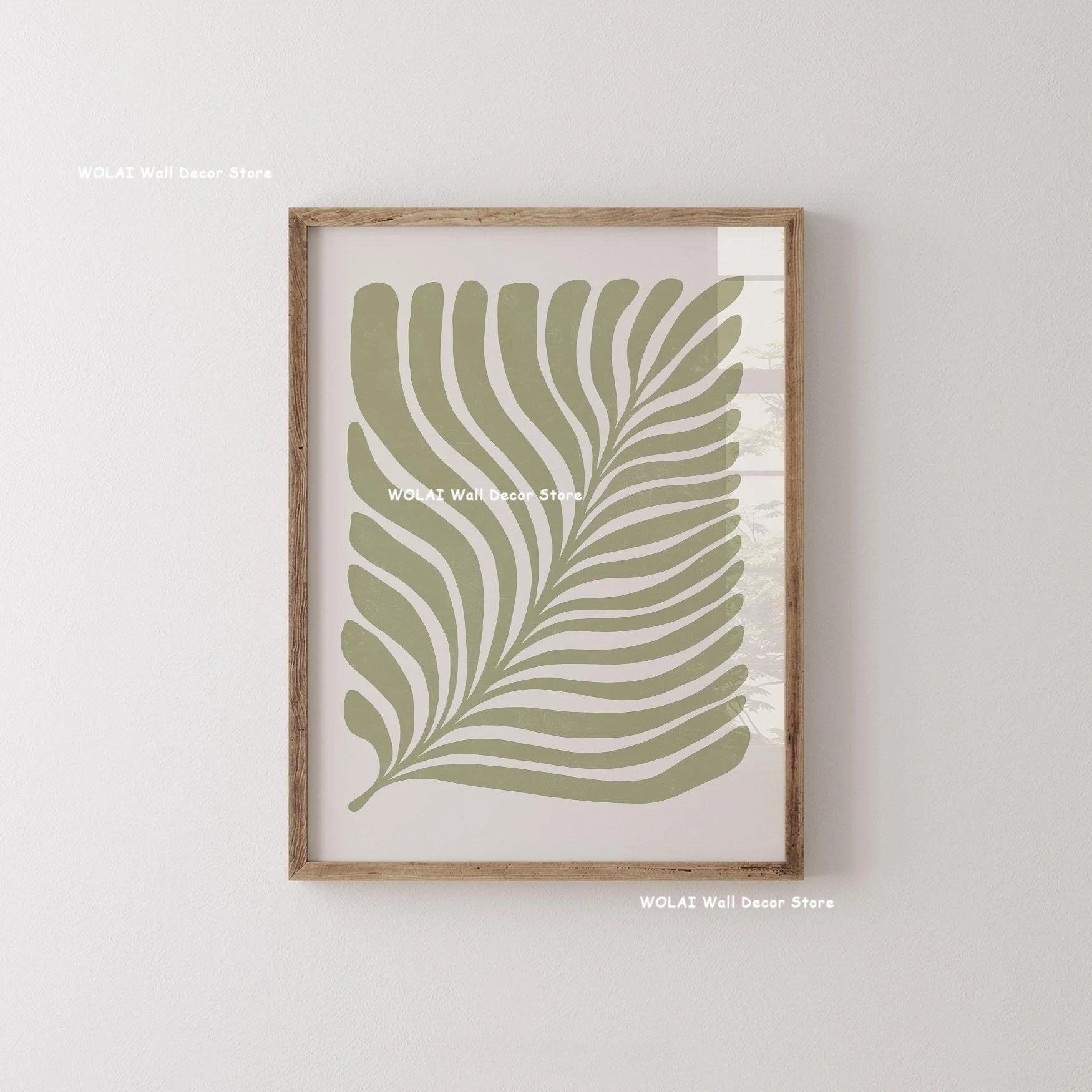 Abstract Moody Plant Canvas Poster — Mid-Century Beige & Black Floral Wall Art — view 11 of wall art & prints