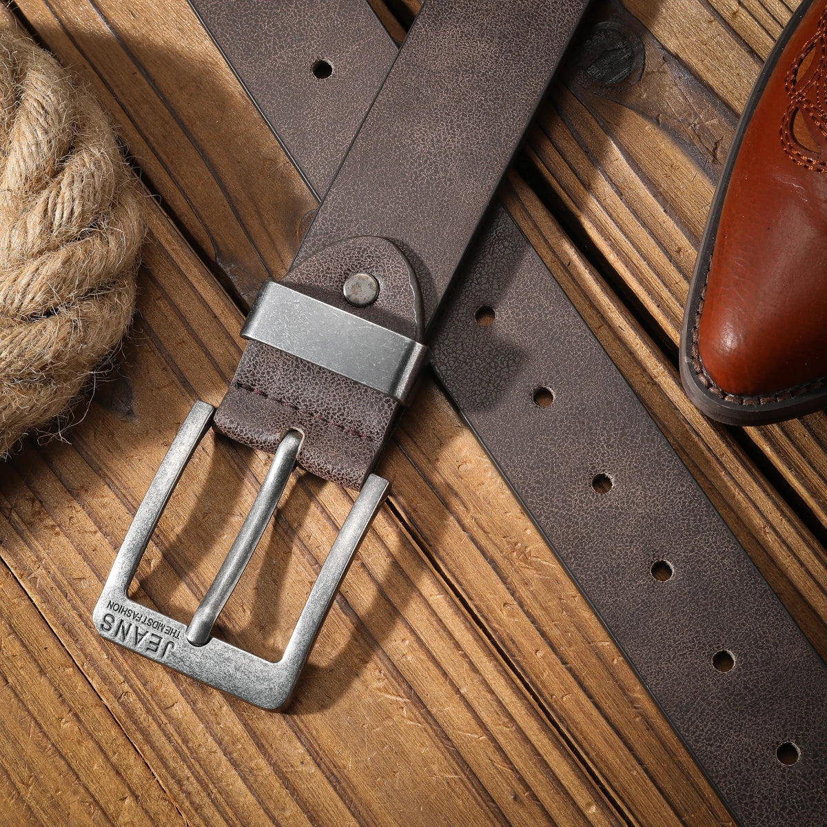 Belts Western Retro Men's & Women's PU Leather Belt — Casual Metal Buckle — view 6 of belts