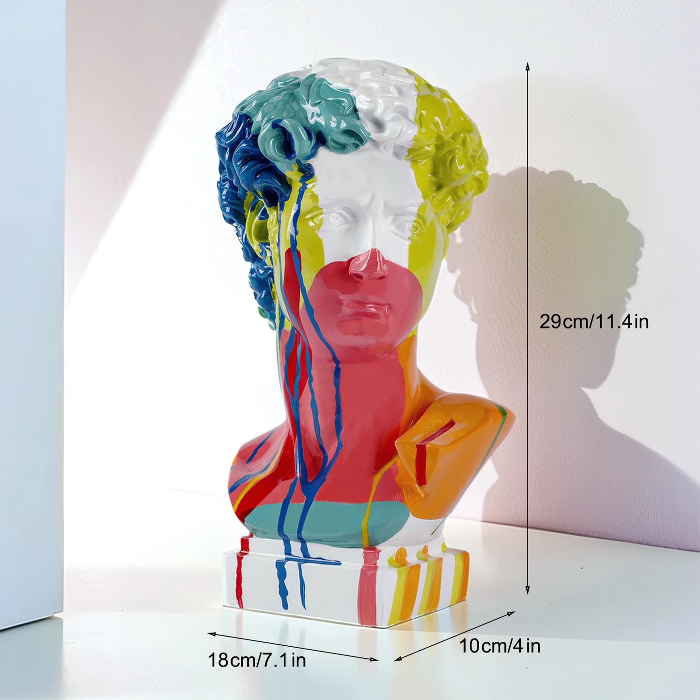 Home Decor David Head Resin Bust Statue — Modern Abstract Art Sculpture for Shelves & Mantels — view 9 of home decor