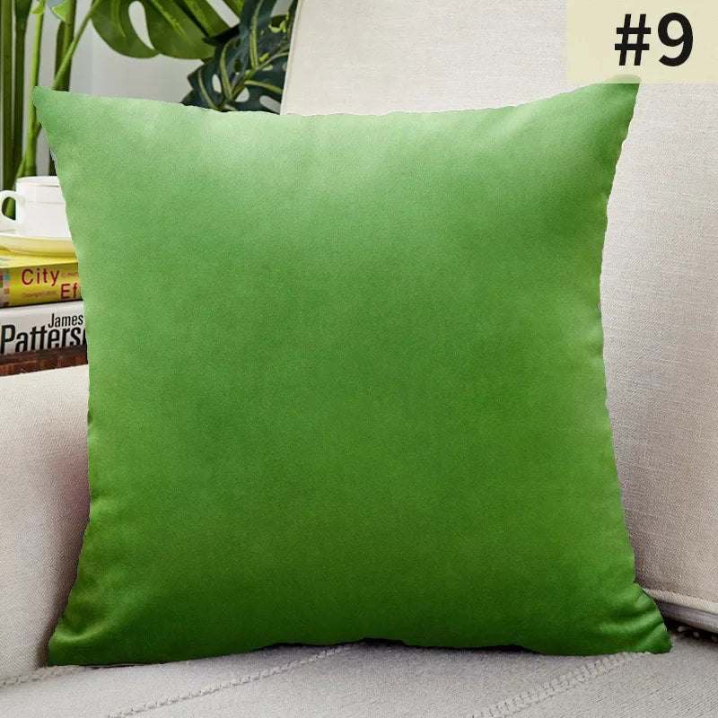 Green Velvet Cushion Cover &mdash; 18&times;18 in Nordic Decorative Pillowcase for Living Room Sofa — view 9 of cushion covers & pillow cases