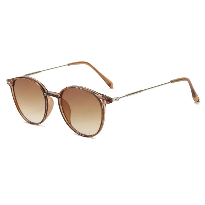Round Vintage Sunglasses Retro Luxury — Boho Summer Women Designer Brand Oval UV Shades — view 7 of sunglasses