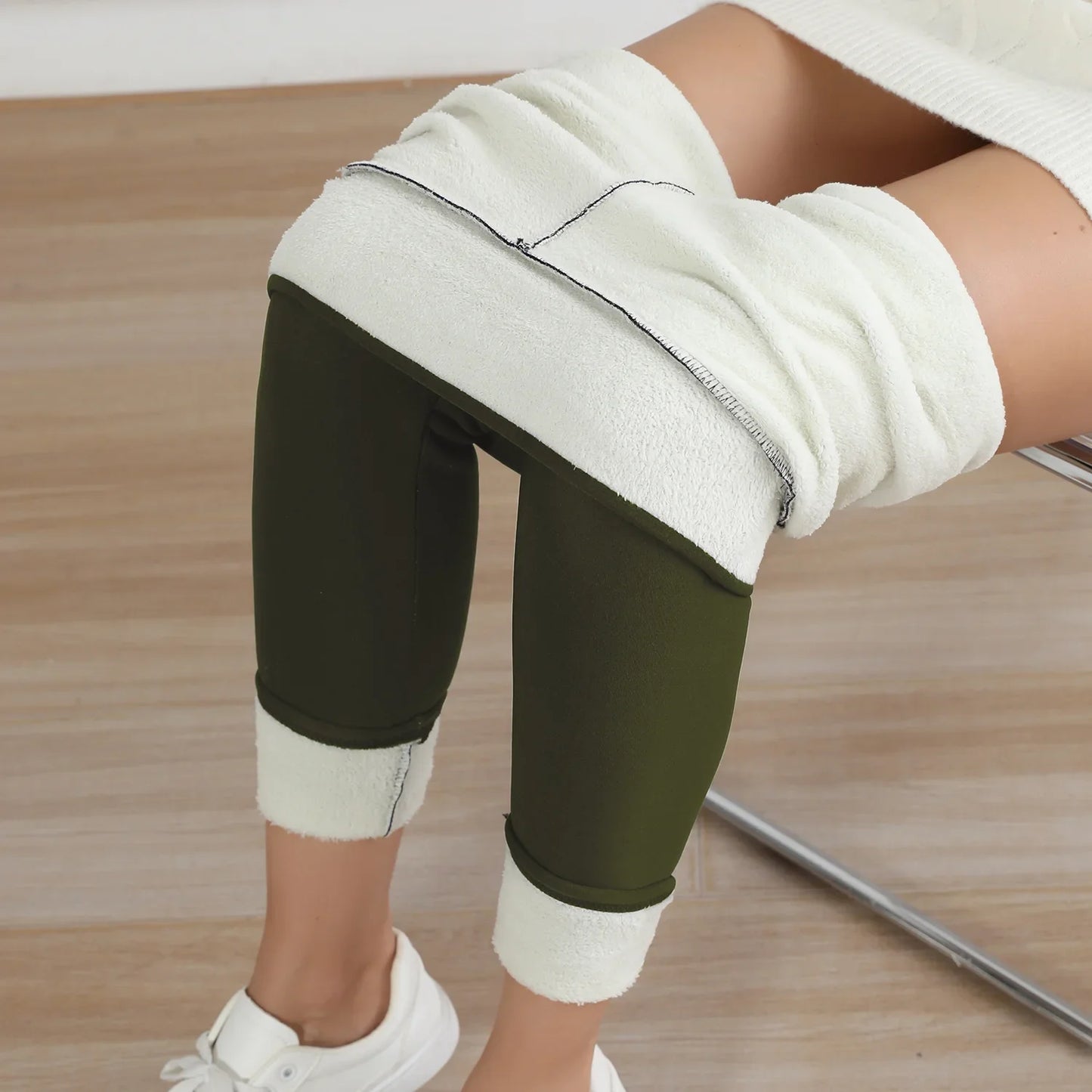 Fleece-Lined Winter Leggings &mdash; Velvet Thicken High-Waist Thermal Yoga Tights — view 10 of sports & fitness