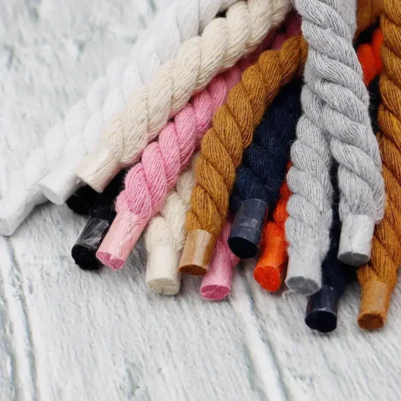 Round Cotton Shoelaces — Thick Colorful Sneaker Laces (1 Pair) — view 3 of shoe accessories