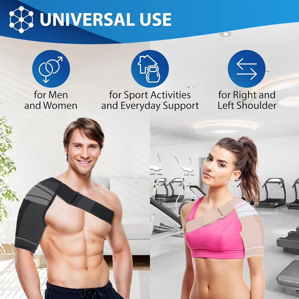 Shoulder Compression Sleeve with Stabilizer — Athletic Recovery Brace — view 6 of braces & support