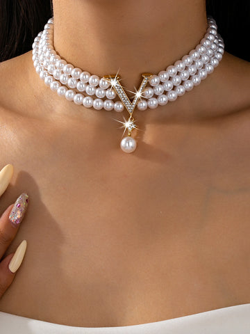Pearl Imitation Luxury Necklace — Elegant Summer High-End Women’s Jewelry — view 1 of necklaces