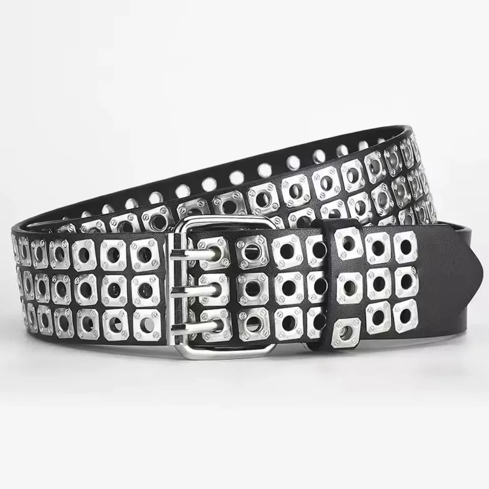 Belts Punk Streetwear Women's PU Leather Belt — Personalised Studded Hardware — view 7 of belts