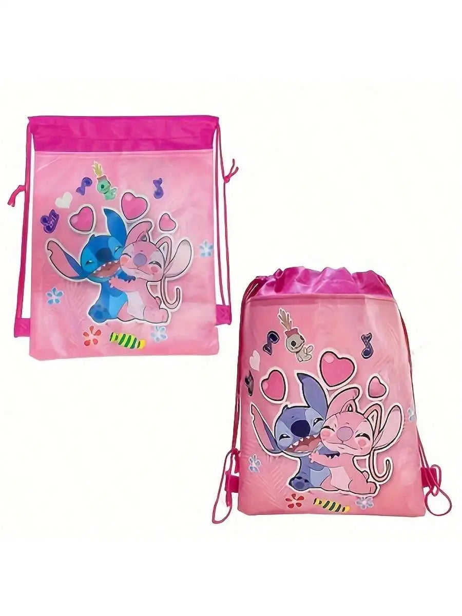 12pcs Colorful Cartoon Drawstring Party Bags - Kids Party Favor Backpacks, Hand Washable — view 6 of drawstring bags