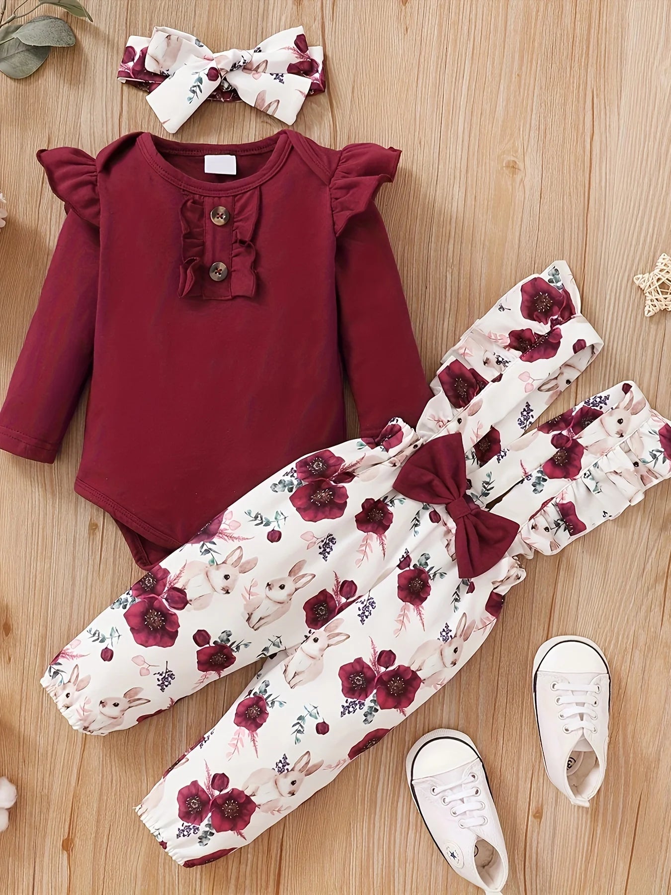 Toddler Girl Ruffle Romper & Suspender Pants Set - Boutique 2-Piece Outfit — view 1 of toddler sets