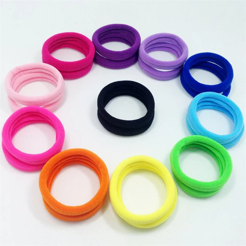 50pcs Black Elastic Hair Band Leagues Ties Colets Scrunchies Springs Gum Accessory For Girl Women No Damage Pigtails Holder Set — view 3 of product