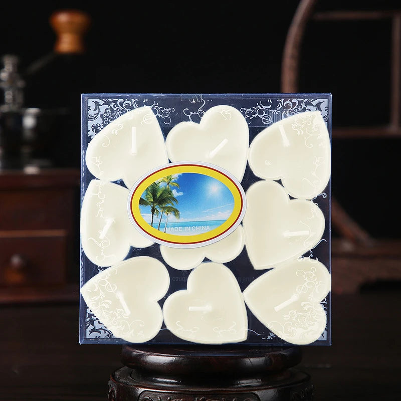 Heart-Shaped Scented Tea Candles Set Wedding Supplies Romantic Decor Creative
