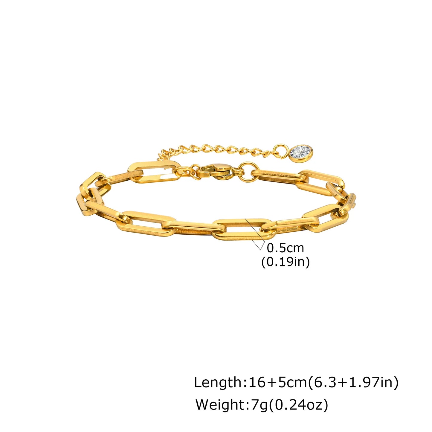 Women's Herringbone Chain Bracelet — Gold Plated Stackable Stainless Steel Jewelry