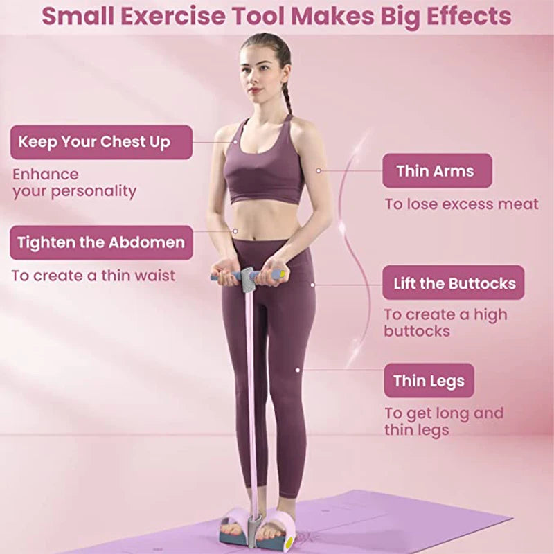 Resistance Bands — 4-Tube Pedal Puller, Full-Body Elastic Pull Rope — view 3 of sports & fitness