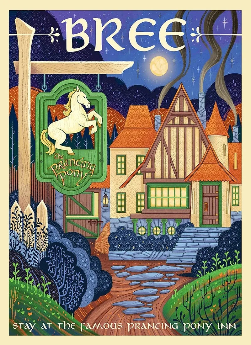 Middle-Earth Travel Canvas Poster &mdash; Vintage Lord of The Rings Fantasy Movie Wall Art — view 18 of wall art & prints