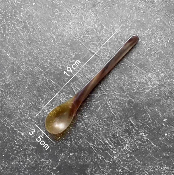 Water Buffalo Horn Spoon &mdash; Exquisite Long-Handled Dessert &amp; Western Cuisine Spoon (14-21cm) — view 12 of dining & tableware