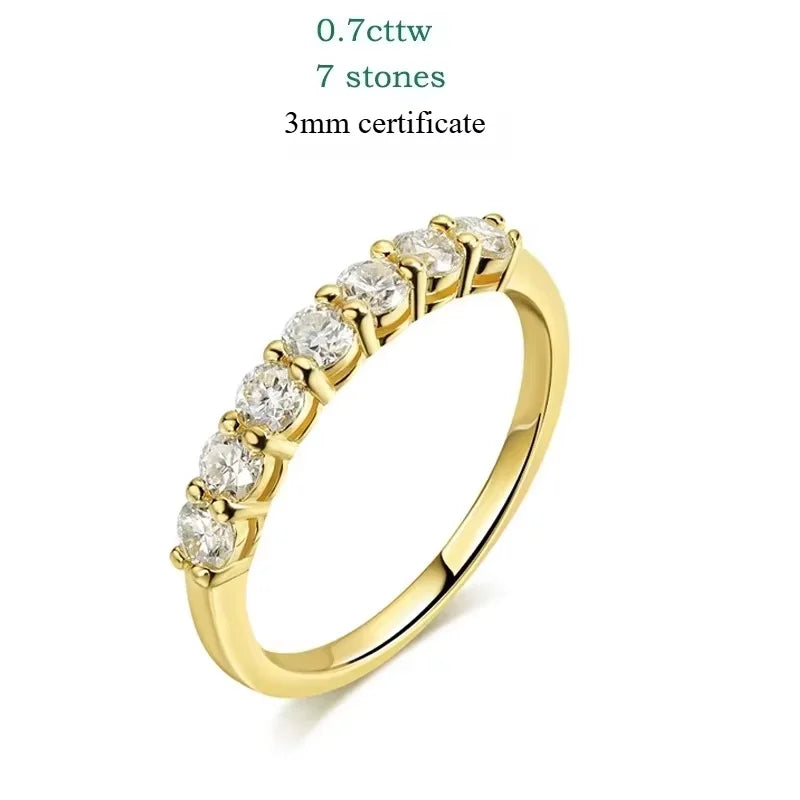 Smyoue Women's S925 Sterling Silver Moissanite Ring — 0.7CT 3mm Wedding Band Jewelry — view 11 of jewelry