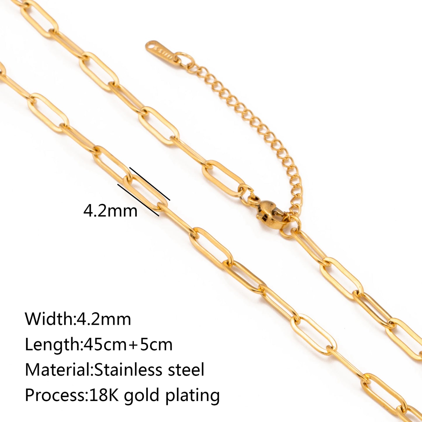 Unisex 5pc 18K Gold Cuba Cross Chain Necklace Set — PVD Plated Steel Jewelry