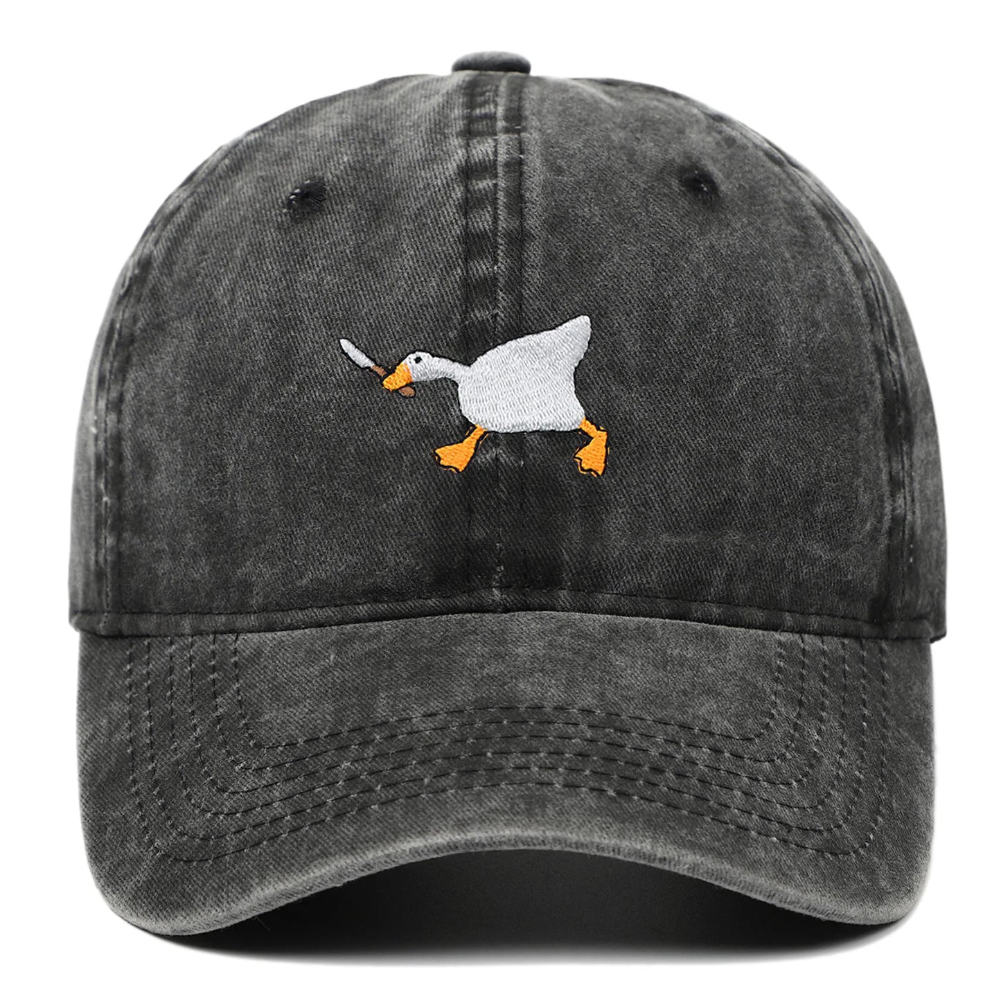 Embroidered Goose Baseball Cap — Quirky City-Style Streetwear Duckbill Casual Fashion Hat