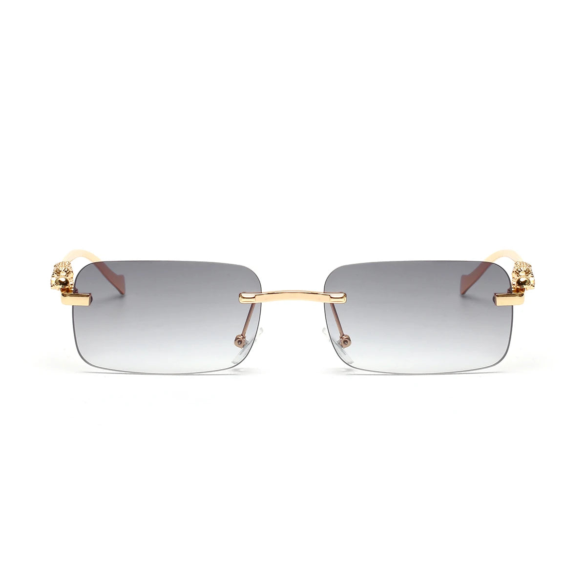 Rimless Sunglasses Ruiao UV400 — Sleek Metal Square Designer Shades Men Women Influencer — view 4 of sunglasses