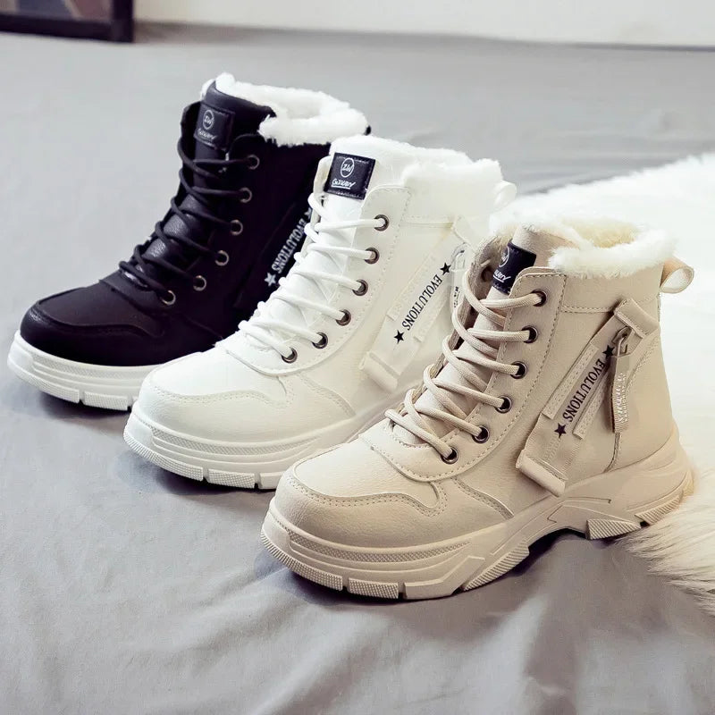 Winter Snow Boots for Women — High-Top Lightweight Platform Sneaker Boots — view 2 of boots