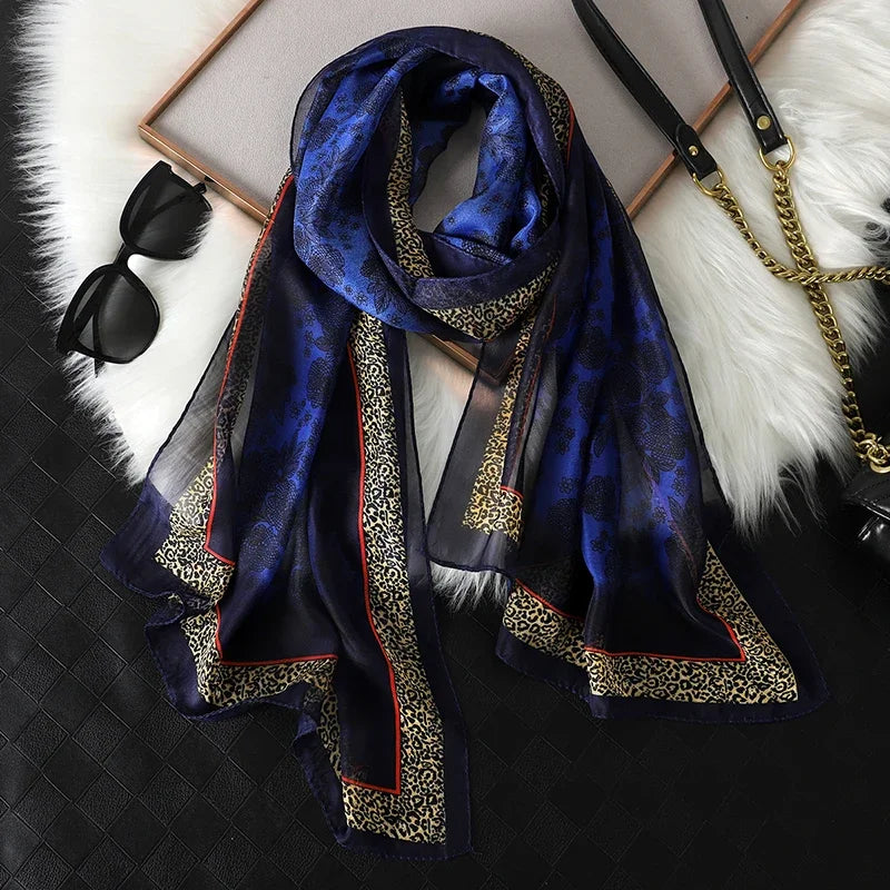 Printed Chiffon Scarf — Lightweight Sun-Protection Beach Shawl Wrap