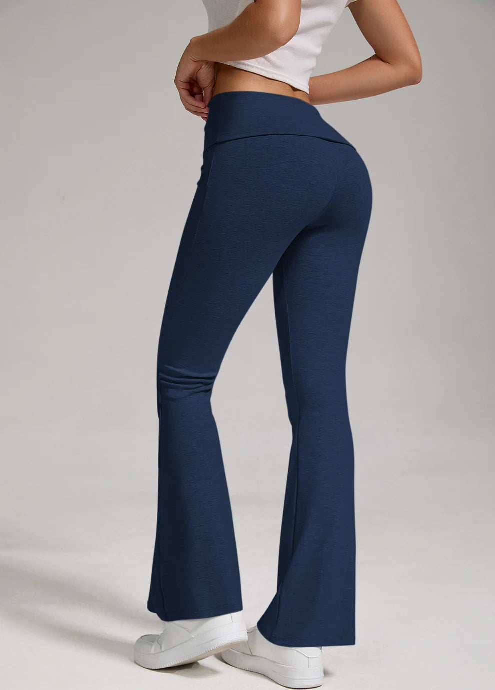 Women's Activewear Wide-Leg Yoga Pants — High-Waist Flared Lounge Workout Trousers — view 1 of women's activewear