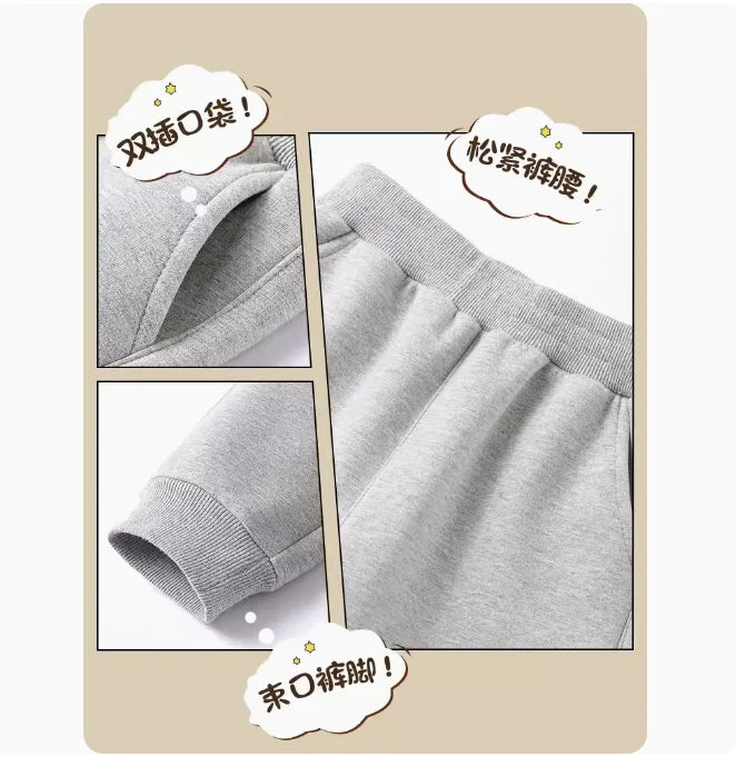 Spring Autumn Cotton Children Pants Baby Boys Leisure Sport Sweatpants 3-14 Year