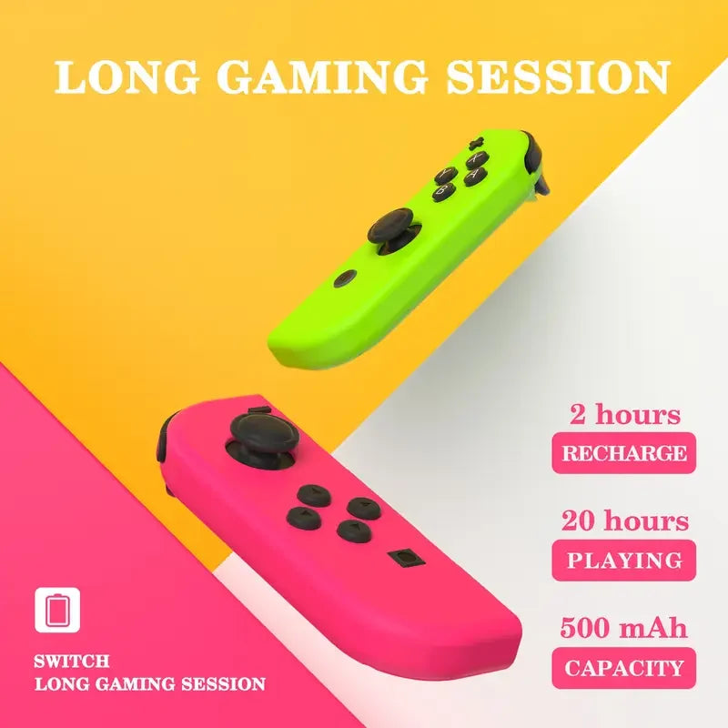 Wireless Joy-Con Controllers for Nintendo Switch – Dual Vibration Joycon Gamepad with Joystick (Accessory Pair