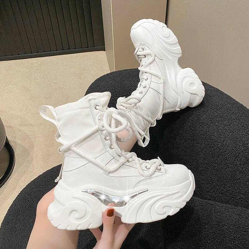 Chunky Platform Ankle Boots — Breathable High-Top Sneaker Booties 7.5 cm — view 6 of boots