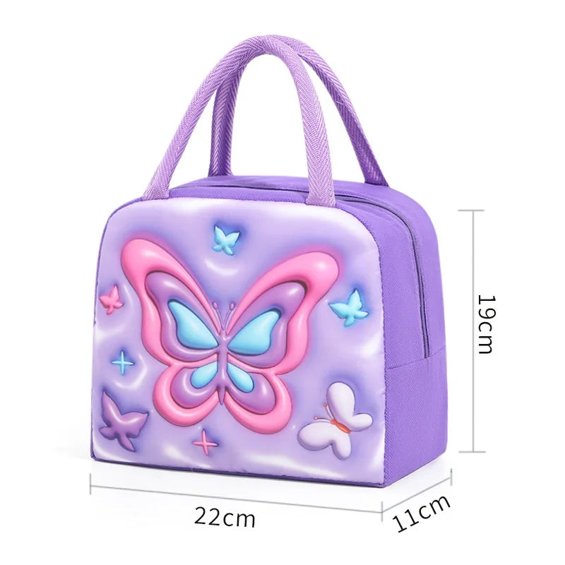 Cartoon Animal Print Kids Lunch Bag - Insulated Bento Tote with Fun Design — view 8 of lunch bags