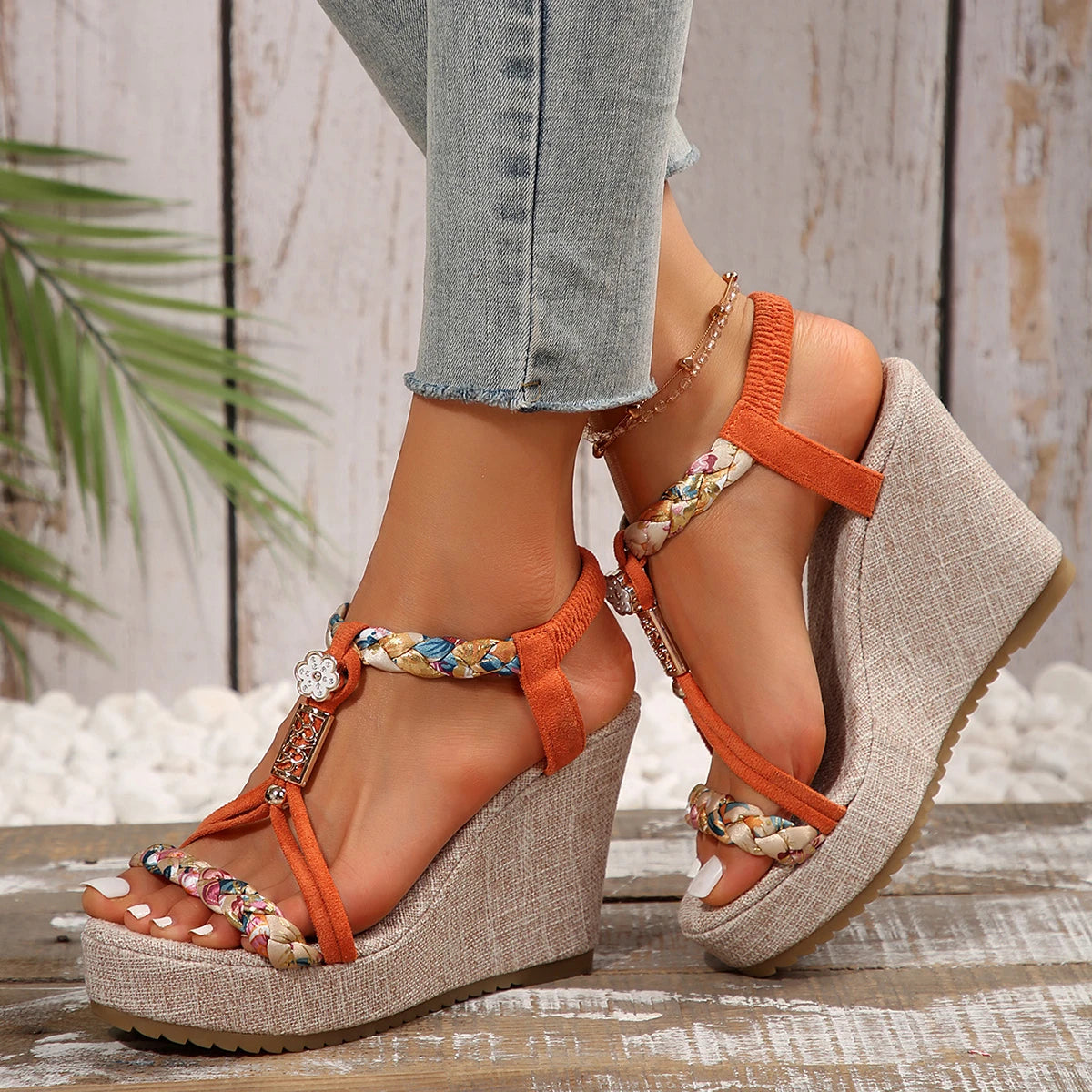 Sandals & Slides — Designer Wedge Platform Sandals, Outdoor Casual Summer Heels — view 5 of sandals & slides