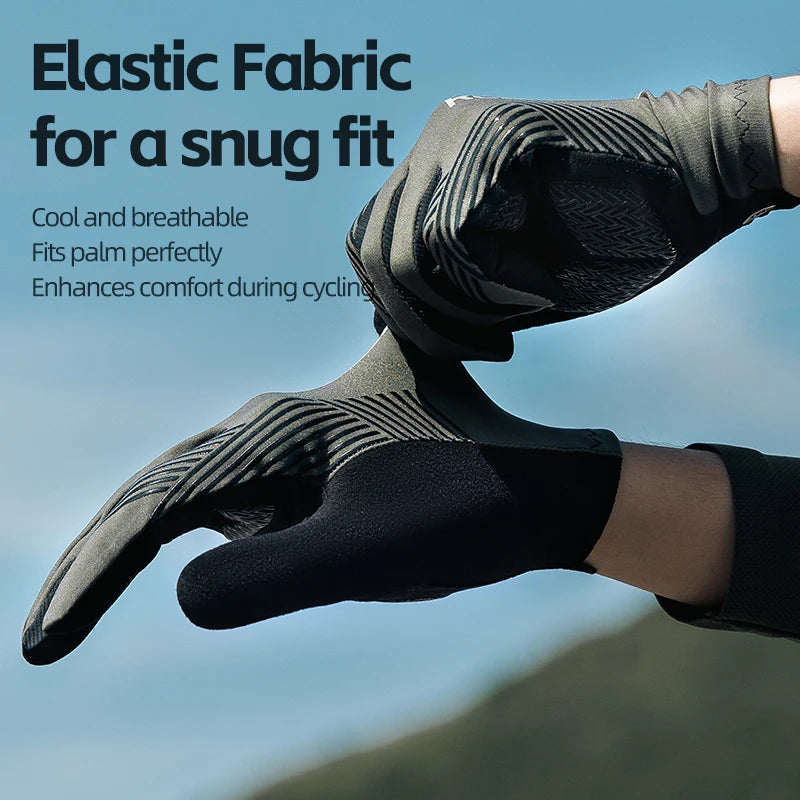 ROCKBROS Cycling Gloves Summer Full-Finger MTB Touchscreen — Breathable Non-Slip Bike Riding Gloves — view 2 of gloves