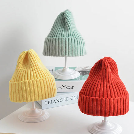 Baby Kids Ribbed Knitted Beanie - Windproof Soft Toddler Cap for 6M-4Y — view 1 of baby hats