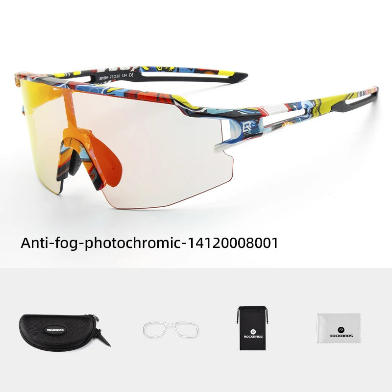 ROCKBROS Cycling Sunglasses Photochromic Eye-Protecting — Adaptive Windproof Bicycle Outdoor Goggles — view 9 of sunglasses