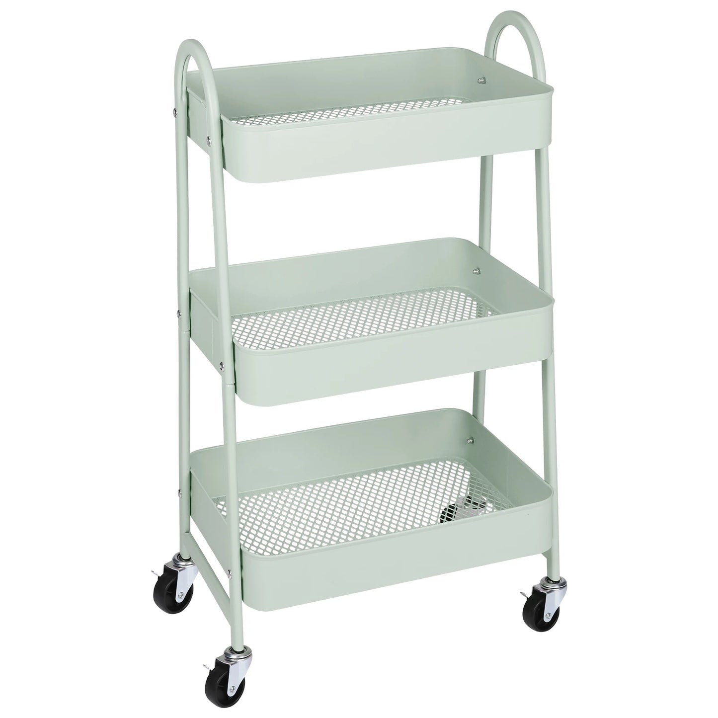 3-Tier Mobile Kitchen Storage Cart with Lockable Wheels — product photo 7