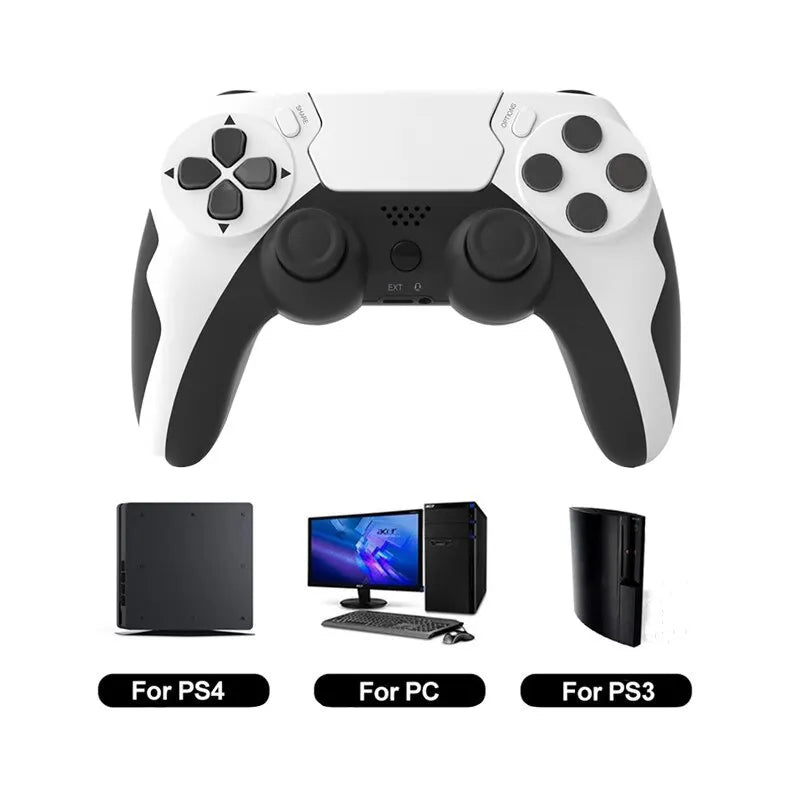 GAMINJA P48 Wireless Gamepad Controller – Six-Axis Gyroscope + Dual Vibration for PS4/PS3 & PC (Win 7/8/10)