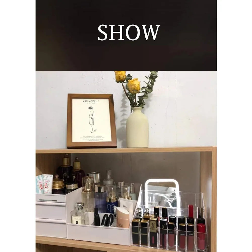 Storage Organizer Large White Cosmetic Box — Multi-Compartment for Makeup, Skincare, Jewelry, Brushes — view 5 of storage & organisation