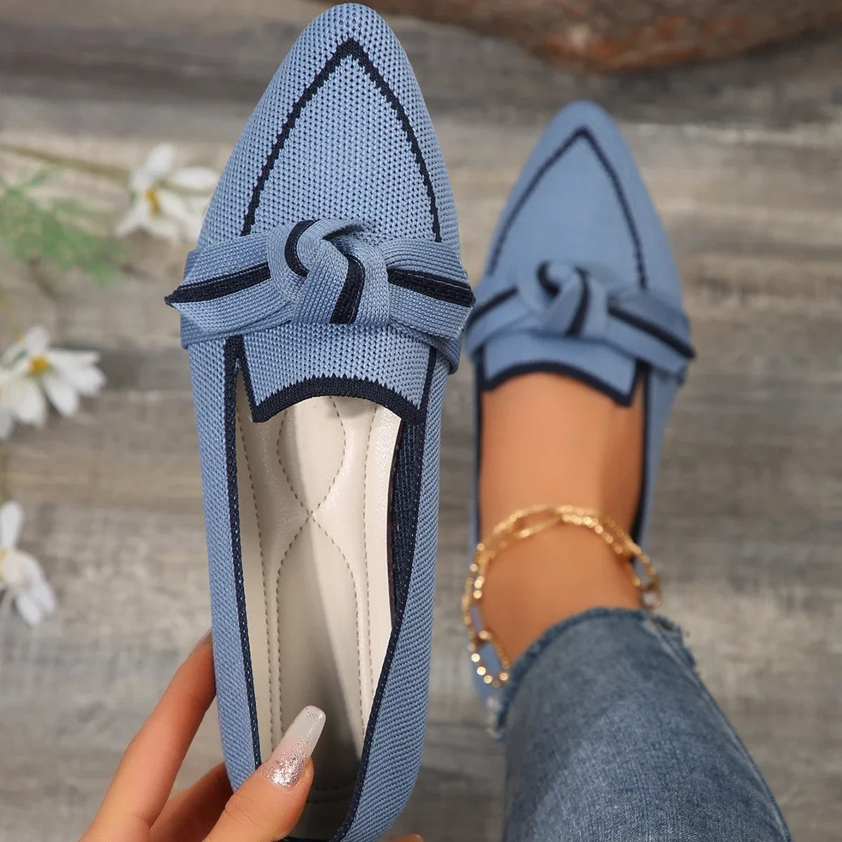 Flats & Ballet — Slip-On Knit Pointed-Toe Flats, Easy Breathable Everyday Loafers — view 3 of flats & ballet