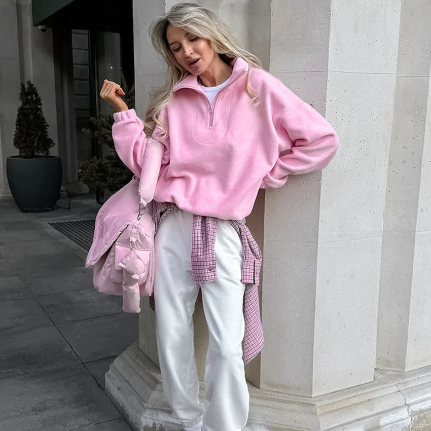 Minimalist Women’s Sports Hoodie – Casual Leisure Style for Autumn & Winter 2024