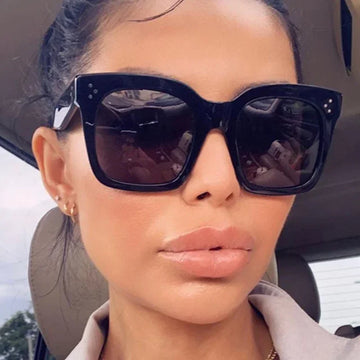 Oversized Square Sunglasses Retro Black — Celebrity-Coded Driving Vintage Designer Mirror Shades — view 1 of sunglasses