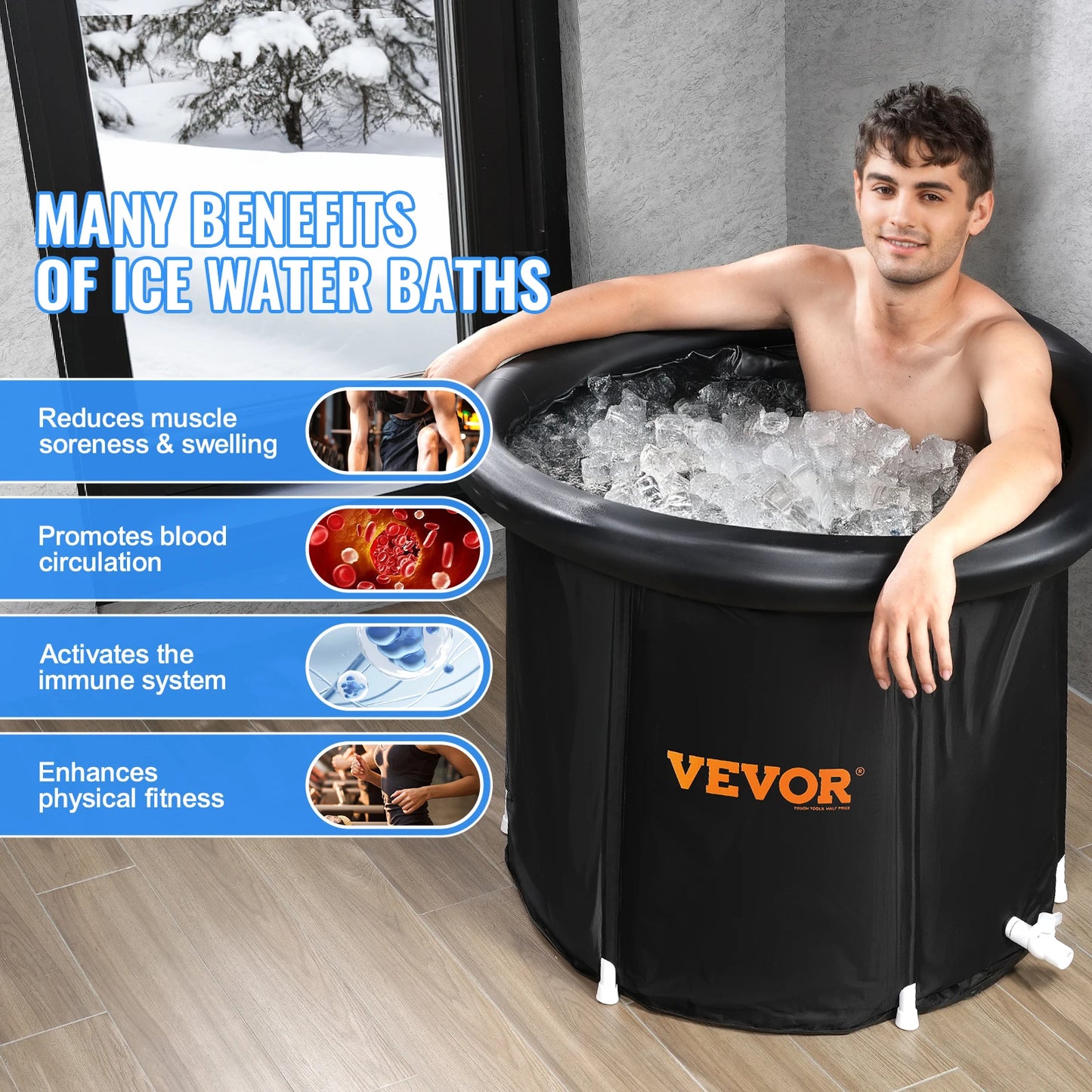 SucceBuy Ice Bath Tub – Portable Cold Plunge Therapy Tub (Foldable/Inflatable) — view 6 of home & kitchen