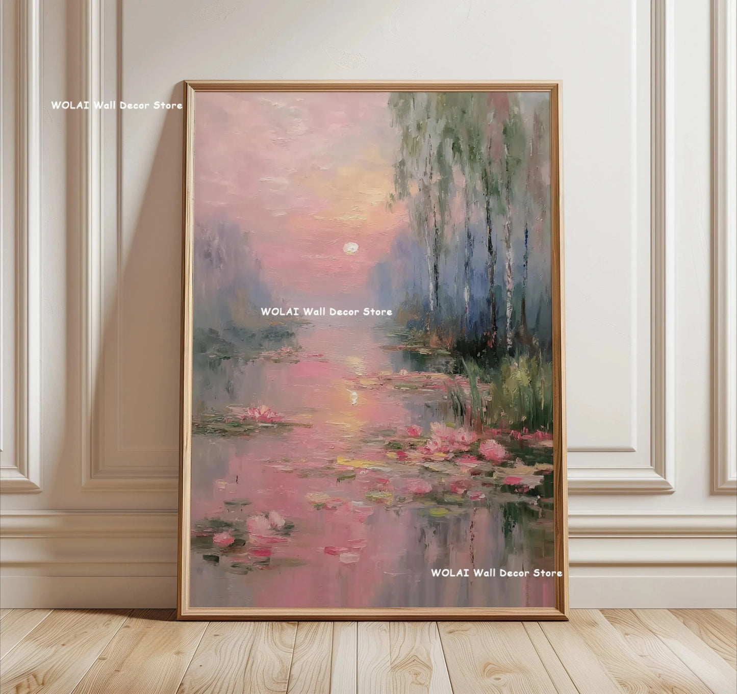 Japanese Forest &amp; Koi Fish Zen Canvas Poster &mdash; Retro Abstract Waves Wall Art for Home