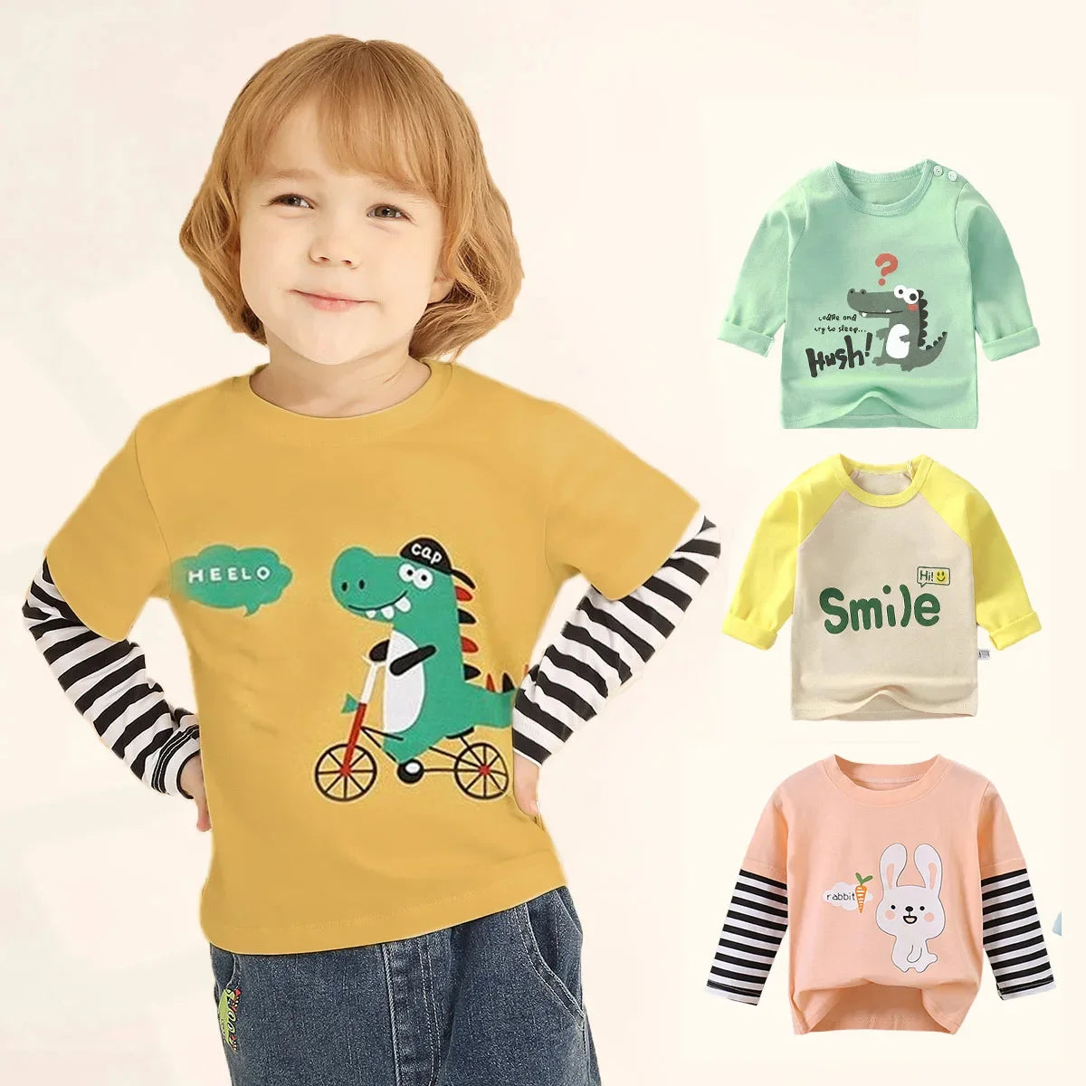 Children's Clothing Boys Girls T-Shirt kids clothes Cartoon Tops Long Sleeve Baby Clothing Autumn Winter