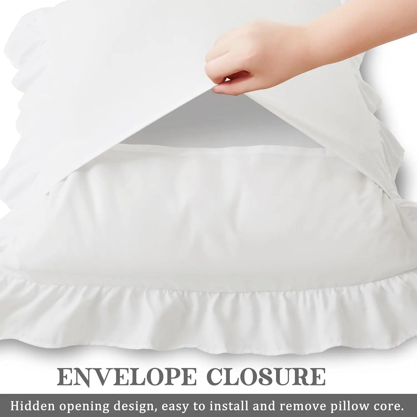 Ruffled Pillow Covers Set of 2 &mdash; Wrinkle-Resistant Envelope-Closure Pillow Shams — view 3 of cushion covers & pillow cases