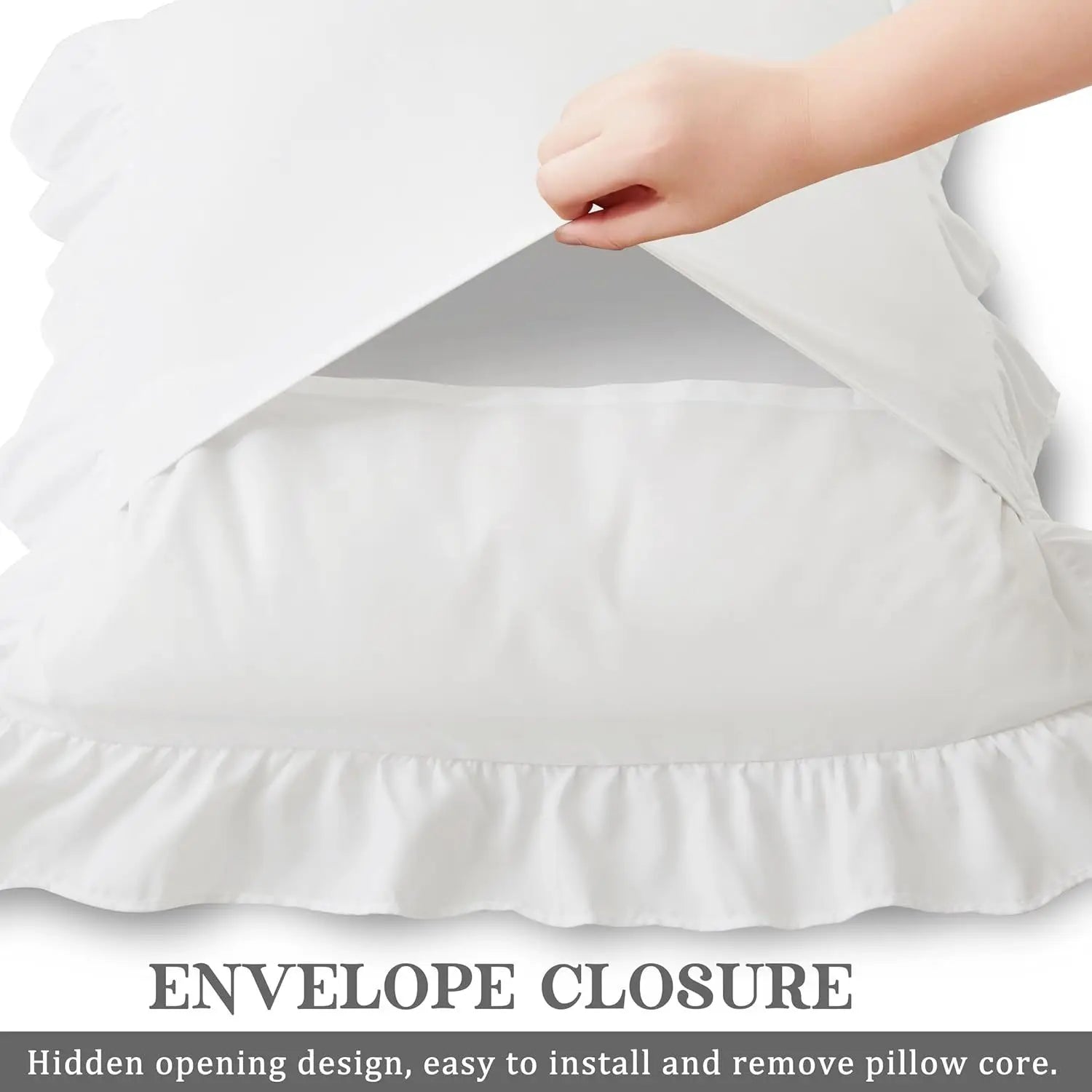 Ruffled Pillow Covers Set of 2 &mdash; Wrinkle-Resistant Envelope-Closure Pillow Shams — view 3 of cushion covers & pillow cases