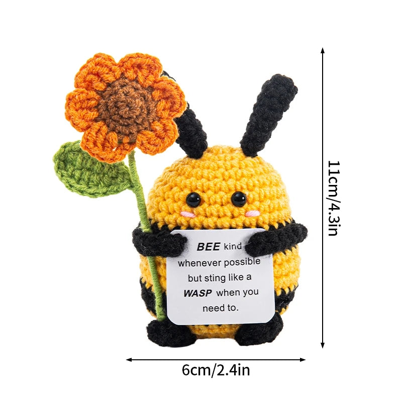 Home Decor Hand-Woven Crochet Ornament — Funny Vegetable Animal Doll with Hugging Card, Positive Energy Desk Accent & Gift — view 17 of home decor
