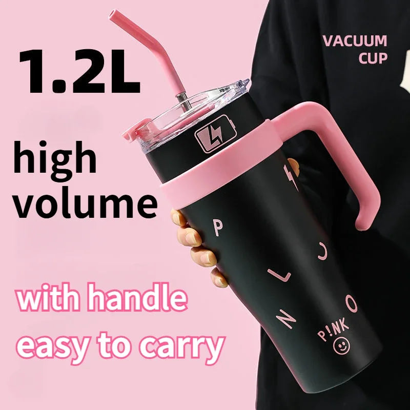 40oz Insulated Tumbler with Handle & Straw Lid